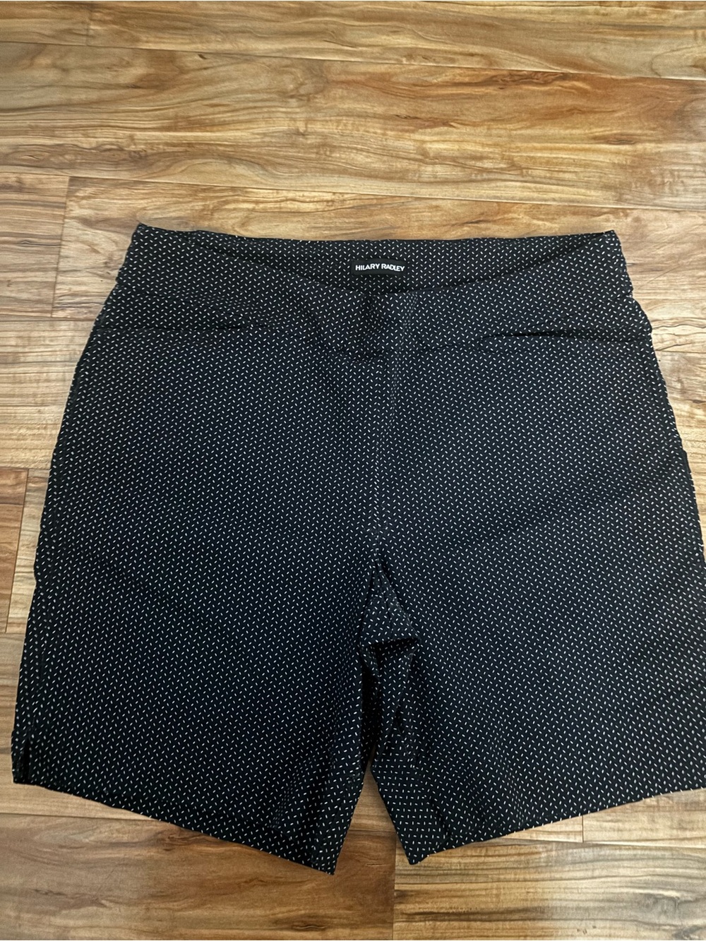 Hilary Radley Blue Shorts with White Micro Dot Print